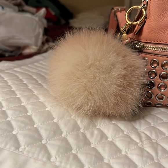 Michael Kors Rhea Medium Silver-Ringed Backpack with Fur Pompom in Coral… - Picture 12 of 14